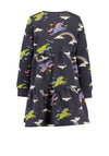 Blue Seven Mini Girl Unicorn and Rainbow Sweater Dress, Grey