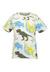 Blue Seven Mini Boy Dino Short Sleeve Tee, White