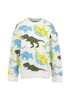 Blue Seven Mini Boy Dino Long Sleeve Sweater, White