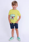 Blue Seven Mini Boy Dino Short Sleeve Tee, Lime Green