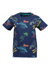 Blue Seven Mini Boy Dino Print Short Sleeve Tee, Navy