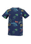 Blue Seven Mini Boy Dino Print Short Sleeve Tee, Navy