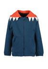 Blue Seven Mini Boy Shark Long Sleeve Hooded Jacket, Blue