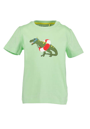 Blue Seven Mini Boy Dino Short Sleeve Tee, Green