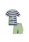 Blue Seven Boy Glow In The Dark Stripe Pyjama Set, Navy