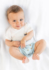 Blue Seven Baby Boy Tee and Short Set, White
