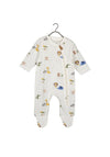 Blue Seven Baby Boy Animal Print Babygrow, Cream