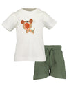 Blue Seven Baby Boy Tee and Short Set, White