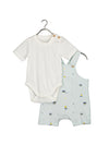 Blue Seven Baby Boy Dungaree and Body Set, Blue