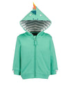 Blue Seven Baby Boy Hooded Dino Long Sleeve Jacket, Green