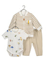 Blue Seven Baby Boy Animal 3 Piece Set, Cream