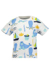 Blue Seven Baby Boy Beach Print Short Sleeve Tee, White