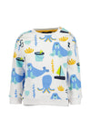 Blue Seven Baby Boy Sea Print Long Sleeve Sweater, White