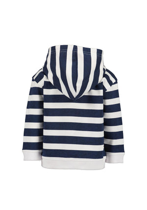 Blue Seven Baby Boy Stripe Full Zip Hoodie, Navy