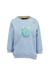 Blue Seven Baby Boy Turtle Print Long Sleeve Sweater, Blue