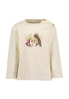 Blue Seven Baby Boy Bear Long Sleeve Top, Cream