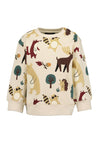 Blue Seven Baby Boy Wildlife Print Long Sleeve Sweater, Cream