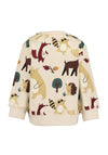 Blue Seven Baby Boy Wildlife Print Long Sleeve Sweater, Cream