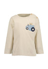 Blue Seven Baby Boy Tractor Long Sleeve Top, Cream