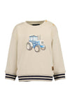 Blue Seven Baby Boy Tractor Long Sleeve Sweater, Cream