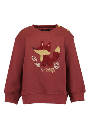 Blue Seven Baby Boy Wildlife Long Sleeve Sweater, Wine