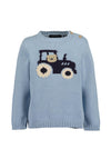 Blue Seven Baby Boy Tractor Long Sleeve Knit Jumper, Blue