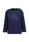 Blue Seven Baby Boy Tractor Long Sleeve Top, Navy