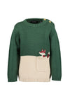 Blue Seven Baby Boy Fox Long Sleeve Knit Jumper, Green