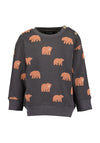 Blue Seven Baby Boy Bear Print Long Sleeve Sweater, Brown