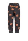 Blue Seven Baby Boy Bear Print Jogger, Grey Multi