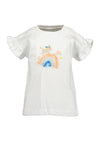 Blue Seven Baby Girl Unicorn Rainbow Short Sleeve Tee, White