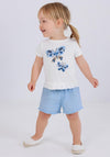 Blue Seven Baby Girl Short Sleeve Tee, White