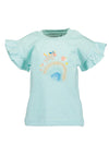 Blue Seven Baby Girl Unicorn Rainbow Short Sleeve Tee, Blue
