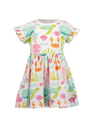 Blue Seven Baby Girl Short Sleeve Print Dress, Multi