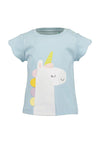 Blue Seven Baby Girl Short Sleeve Unicorn Tee, Blue