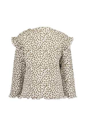 Blue Seven Baby Girl Animal Print Long Sleeve Top, Beige