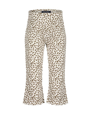 Blue Seven Baby Girl Animal Print Flare Legging, Beige