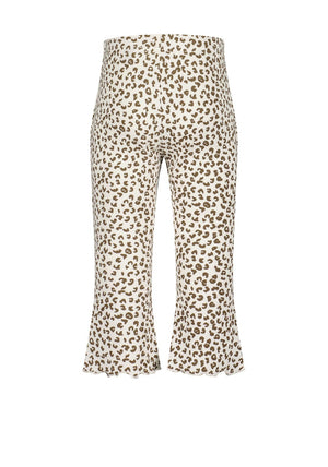 Blue Seven Baby Girl Animal Print Flare Legging, Beige