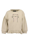Blue Seven Baby Girl Cat Long Sleeve Sweater, Beige