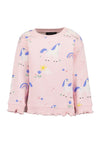 Blue Seven Baby Girl Unicorn and Rainbow Print Long Sleeve Sweater, Pink