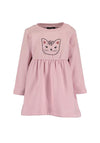 Blue Seven Baby Girl Long Sleeve Cat Sweater Dress, Pink