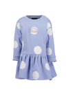 Blue Seven Baby Girl Polka Dot Long Sleeve Sweater Dress, Purple