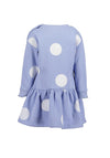 Blue Seven Baby Girl Polka Dot Long Sleeve Sweater Dress, Purple