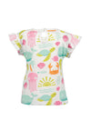 Blue Seven Baby Girl Sealife Print Short Sleeve Tee, White