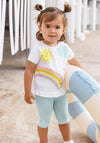 Blue Seven Baby Girl Unicorn Frill Hem Short Sleeve Tee, White
