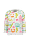 Blue Seven Baby Girl Sea Long Sleeve Sweater, White