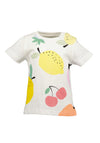 Blue Seven Baby Girl Fruit Print Short Sleeve Tee, White