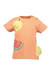 Blue Seven Baby Girl Fruit Short Sleeve Tee, Orange