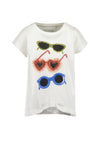 Blue Seven Mini Girl Sunglasses Short Sleeve Tee, White