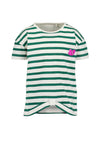 Blue Seven Mini Girl Stripe Short Sleeve Tee, Green